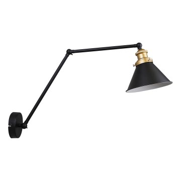 Επιτοίχιο φωτιστικό FUNDO 1xE27/40W/230V μαύρο/χρυσό
