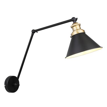 Επιτοίχιο φωτιστικό FUNDO 1xE27/40W/230V μαύρο/χρυσό