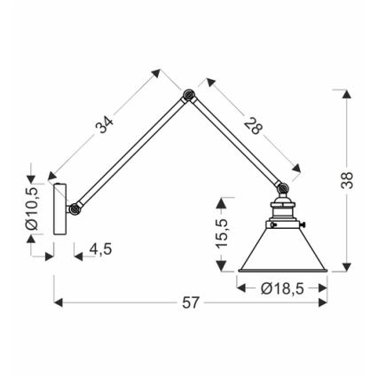 Επιτοίχιο φωτιστικό FUNDO 1xE27/40W/230V μαύρο/χρυσό