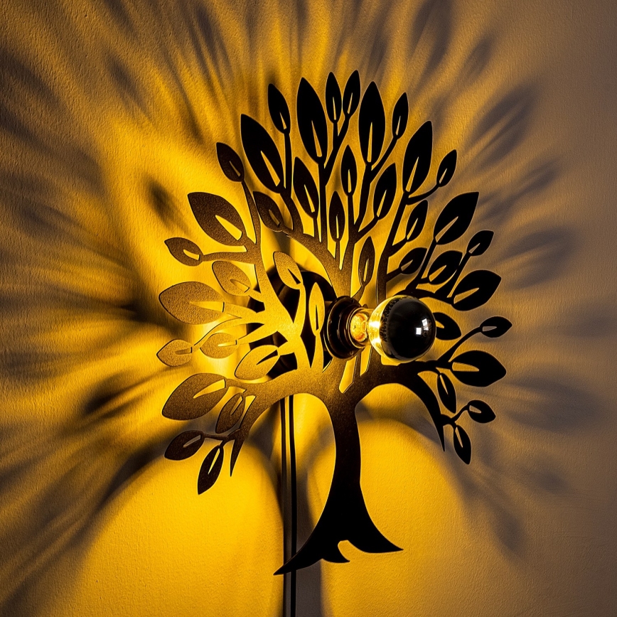 Επιτοίχιο φωτιστικό HEART TREE 1xE27/40W/230V μαύρο
