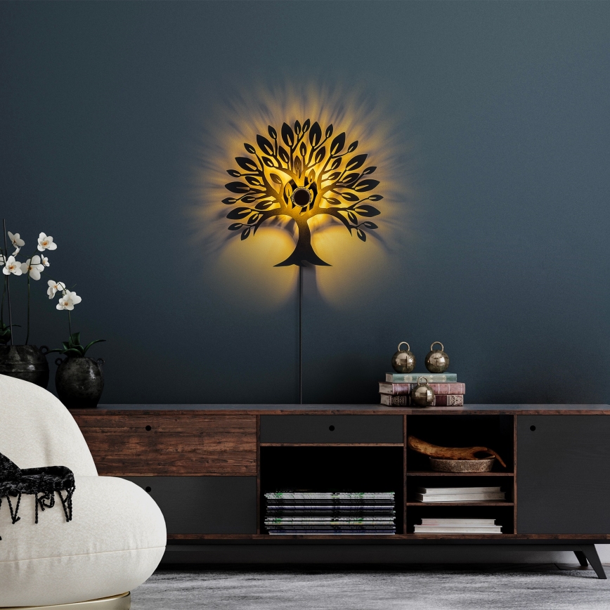 Επιτοίχιο φωτιστικό HEART TREE 1xE27/40W/230V μαύρο