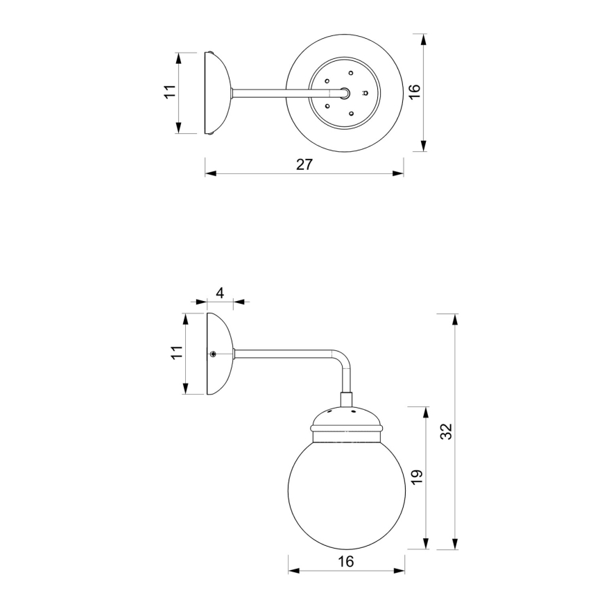 Επιτοίχιο φωτιστικό HYDRO 1 1xE14/60W/230V