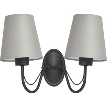 Επιτοίχιο φωτιστικό MALBO 2xE27/15W/230V γκρι/μαύρο
