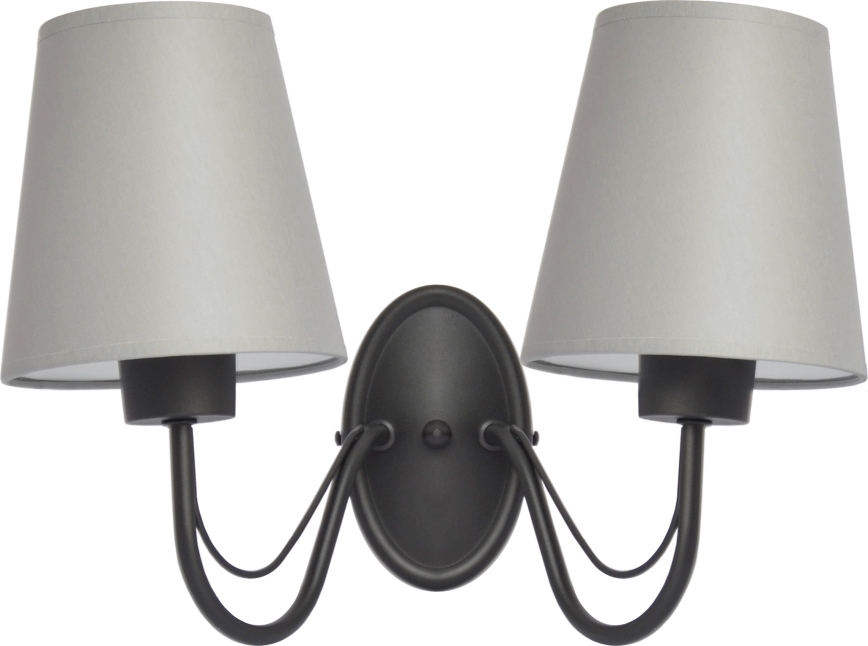 Επιτοίχιο φωτιστικό MALBO 2xE27/15W/230V γκρι/μαύρο