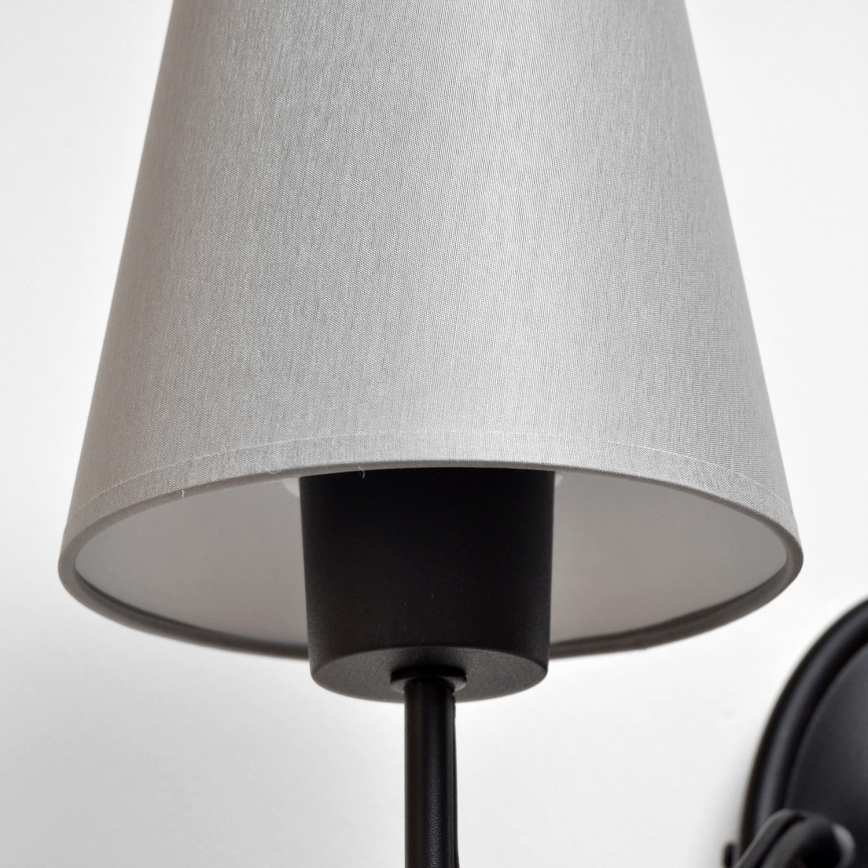 Επιτοίχιο φωτιστικό MALBO 2xE27/15W/230V γκρι/μαύρο