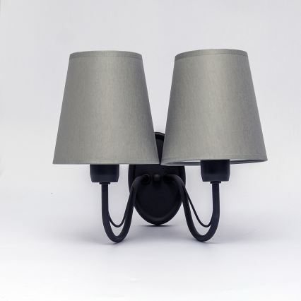 Επιτοίχιο φωτιστικό MALBO 2xE27/15W/230V γκρι/μαύρο