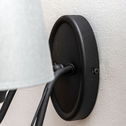 Επιτοίχιο φωτιστικό MALBO 2xE27/15W/230V γκρι/μαύρο