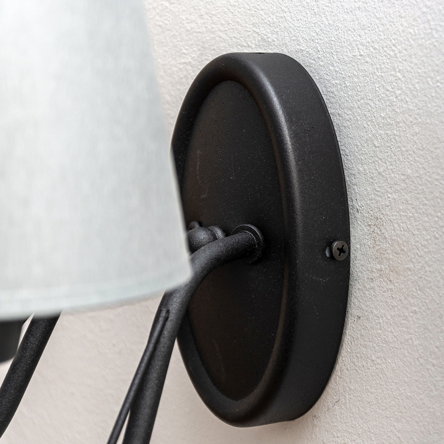 Επιτοίχιο φωτιστικό MALBO 2xE27/15W/230V γκρι/μαύρο