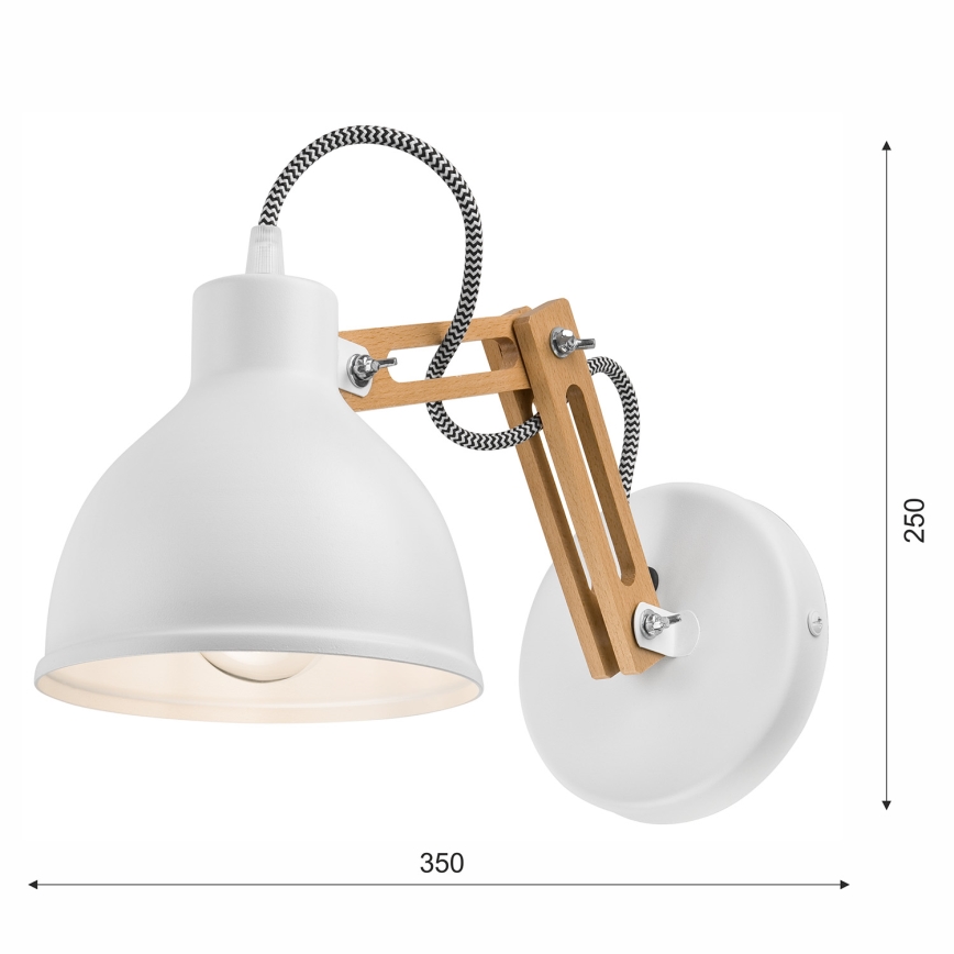 Επιτοίχιο φωτιστικό MARCELLO 1xE27/60W/230V οξιά