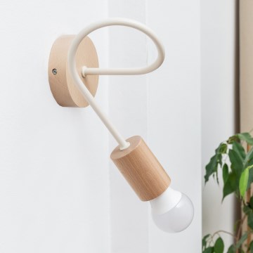 Επιτοίχιο φωτιστικό OXFORD 1xE27/15W/230V φινίρισμα πεύκου/κρεμ