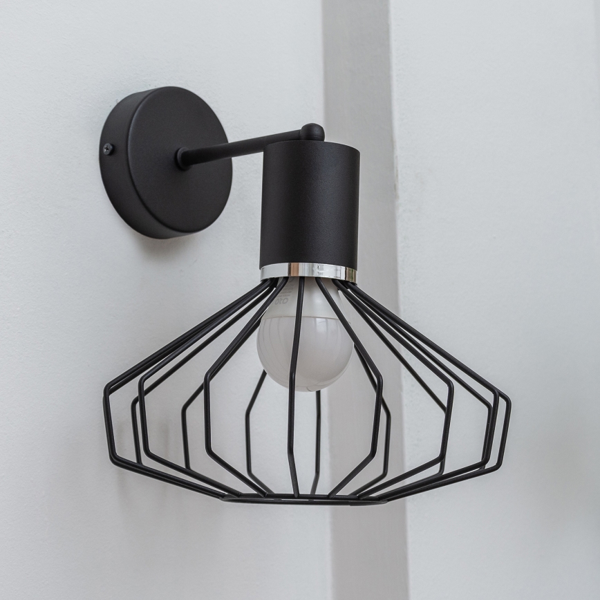 Επιτοίχιο φωτιστικό SOLANO 1xE27/15W/230V μαύρο/γυαλιστερό χρώμιο