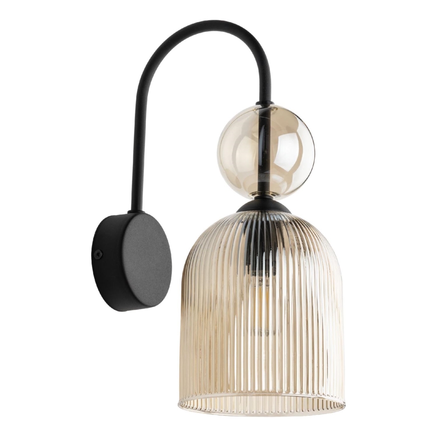 Επιτοίχιο φωτιστικό SOPHIA 1xE14/10W/230V μαύρο/καπνιστό μπεζ