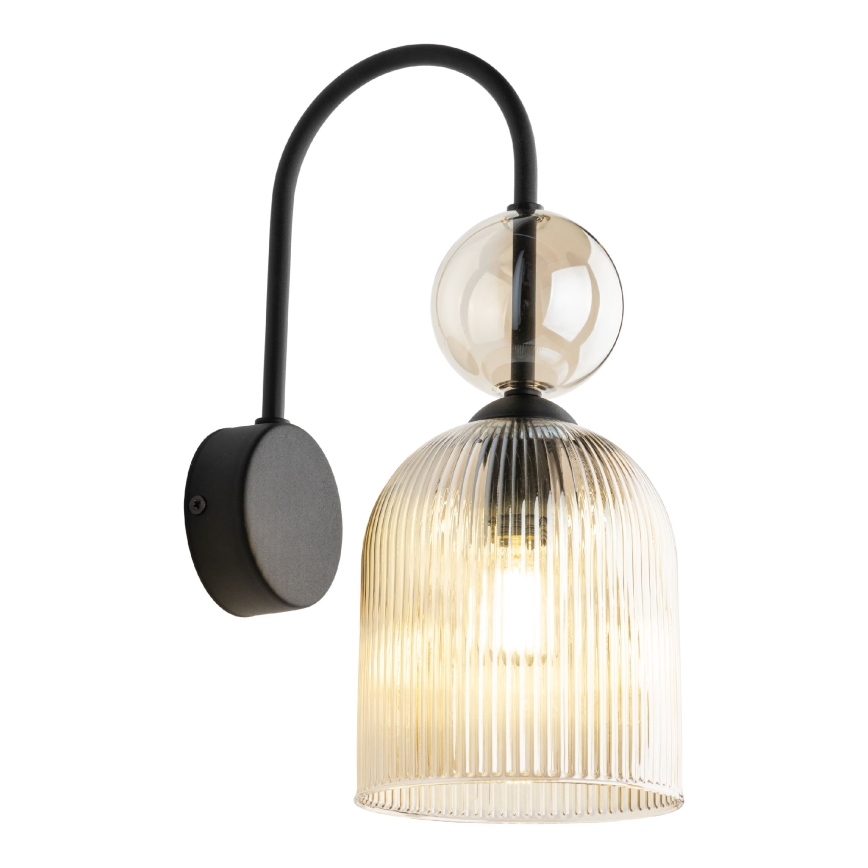 Επιτοίχιο φωτιστικό SOPHIA 1xE14/10W/230V μαύρο/καπνιστό μπεζ