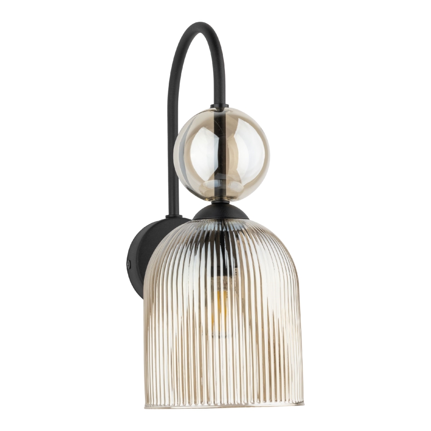 Επιτοίχιο φωτιστικό SOPHIA 1xE14/10W/230V μαύρο/καπνιστό μπεζ