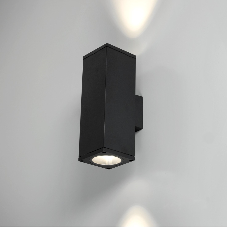Επιτοίχιο φωτιστικό εξωτερικού χώρου 2xGU10/35W/230V IP54 γωνιακό μαύρο