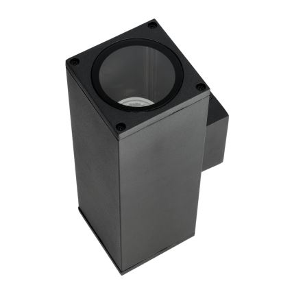 Επιτοίχιο φωτιστικό εξωτερικού χώρου 2xGU10/35W/230V IP54 γωνιακό μαύρο