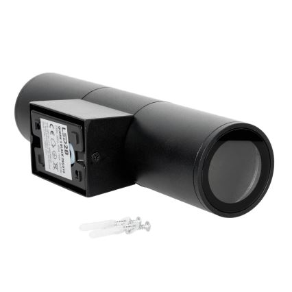 Επιτοίχιο φωτιστικό εξωτερικού χώρου 2xGU10/35W/230V IP54 στρογγυλό μαύρο