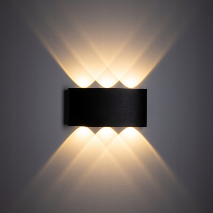 Επιτοίχιο φωτιστικό εξωτερικού χώρου LED ARROW 6xLED/1W/230V IP54 μαύρο