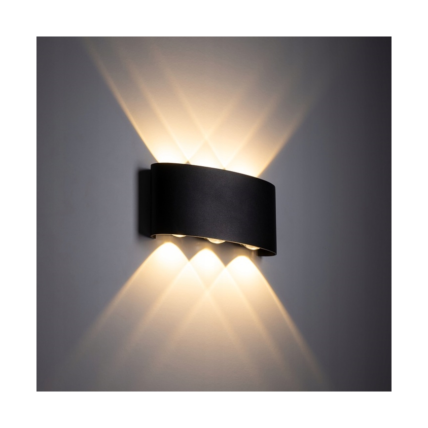 Επιτοίχιο φωτιστικό εξωτερικού χώρου LED ARROW 6xLED/1W/230V IP54 μαύρο