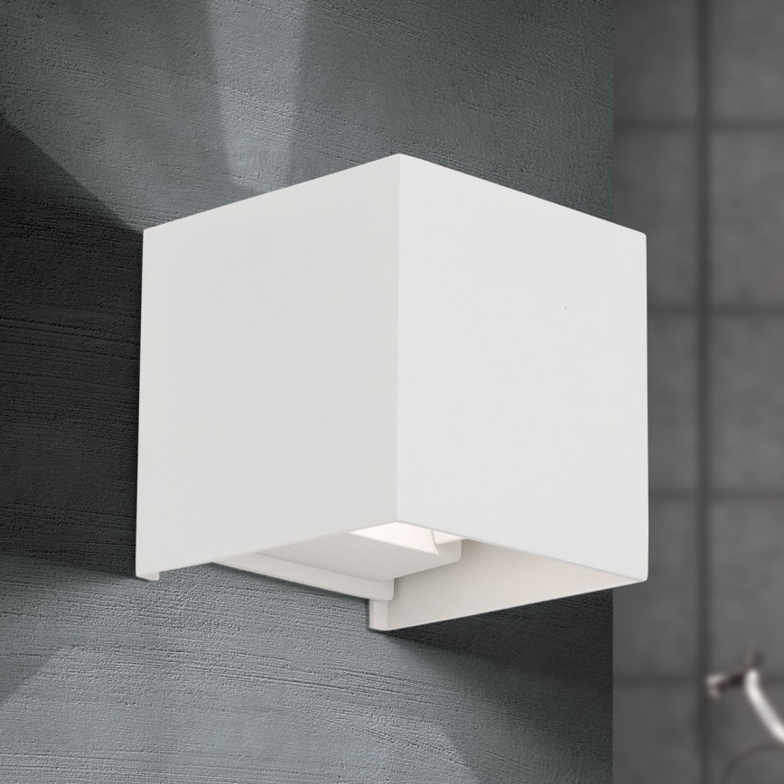 Επιτοίχιο φωτιστικό εξωτερικού χώρου LED CUBE 2xLED/3W/230V IP54 λευκό