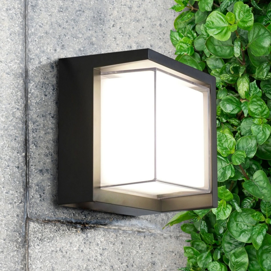 Επιτοίχιο φωτιστικό εξωτερικού χώρου LED ESSEN LED/12W/230V IP44 μαύρο
