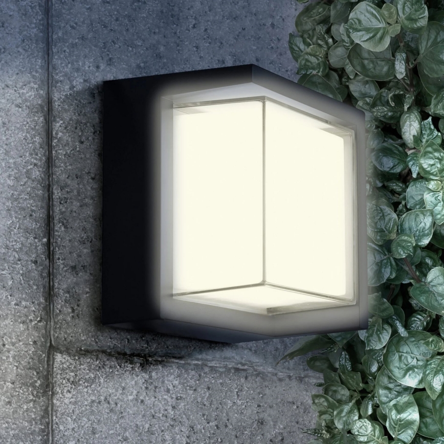 Επιτοίχιο φωτιστικό εξωτερικού χώρου LED ESSEN LED/12W/230V IP44 μαύρο