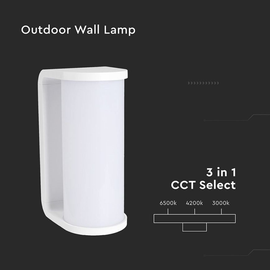 Επιτοίχιο φωτιστικό εξωτερικού χώρου LED LED/12W/230V 3000/4200/6500K IP65 λευκό