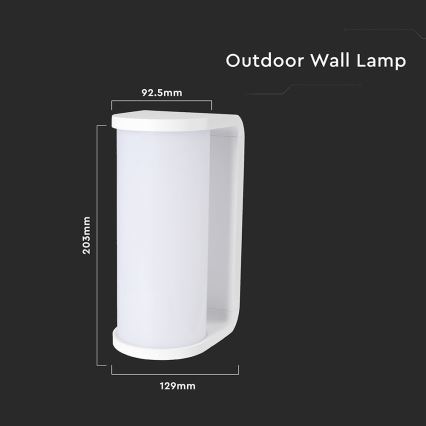Επιτοίχιο φωτιστικό εξωτερικού χώρου LED LED/12W/230V 3000/4200/6500K IP65 λευκό