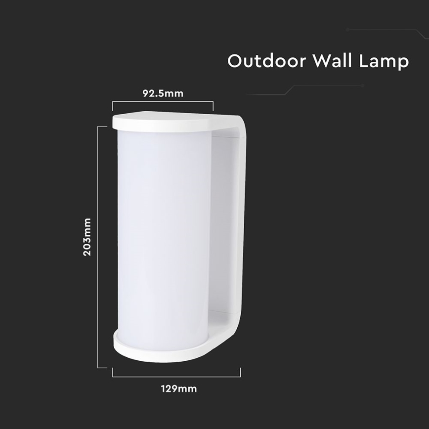 Επιτοίχιο φωτιστικό εξωτερικού χώρου LED LED/12W/230V 3000/4200/6500K IP65 λευκό