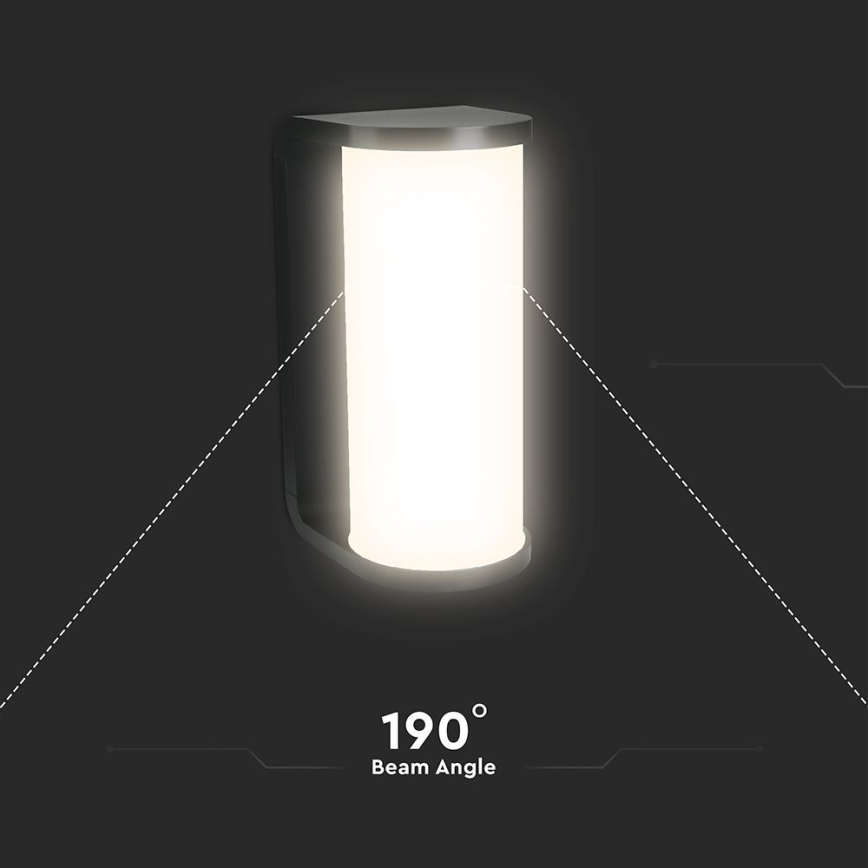 Επιτοίχιο φωτιστικό εξωτερικού χώρου LED LED/12W/230V 3000/4200/6500K IP65 μαύρο