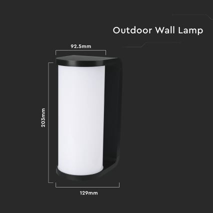Επιτοίχιο φωτιστικό εξωτερικού χώρου LED LED/12W/230V 3000/4200/6500K IP65 μαύρο