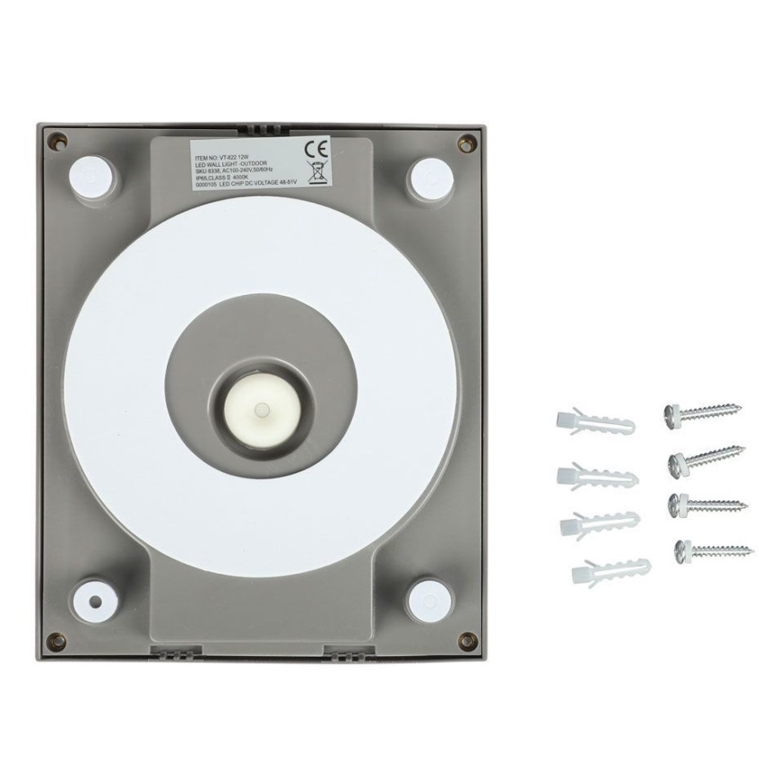 Επιτοίχιο φωτιστικό εξωτερικού χώρου LED LED/12W/230V 3000K IP65 γκρι
