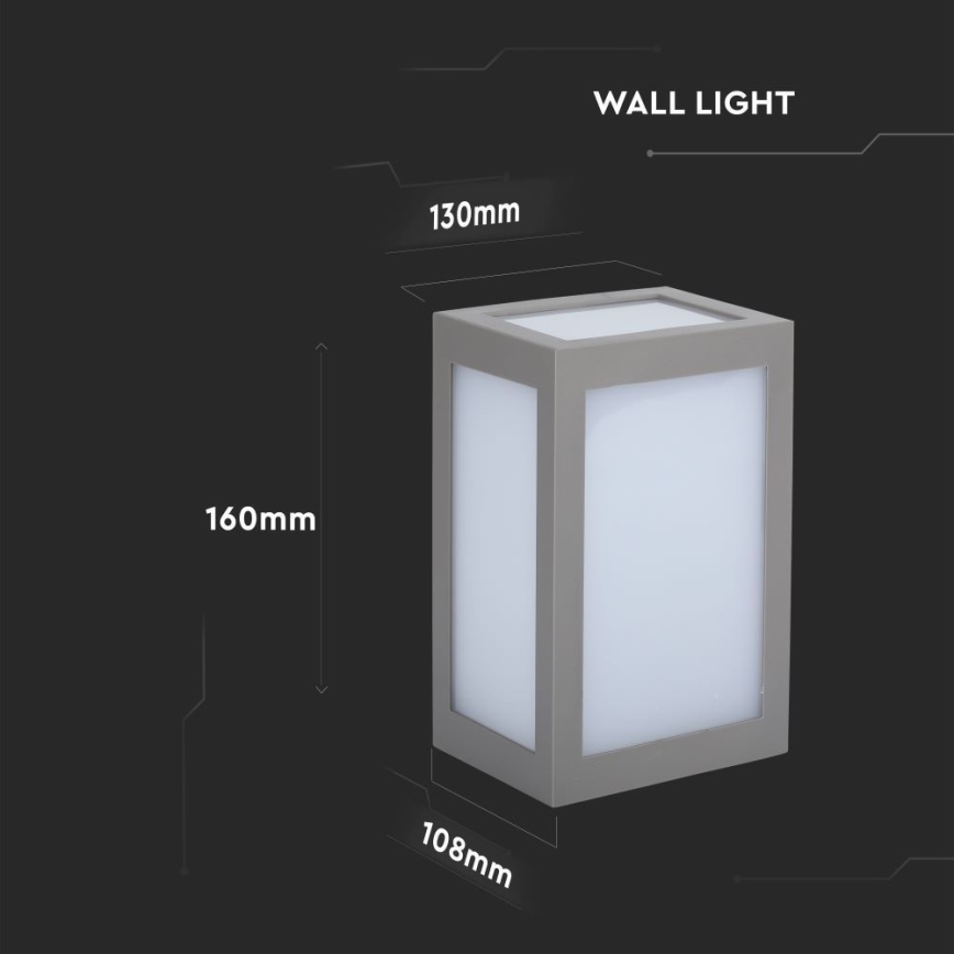 Επιτοίχιο φωτιστικό εξωτερικού χώρου LED LED/12W/230V 3000K IP65 γκρι