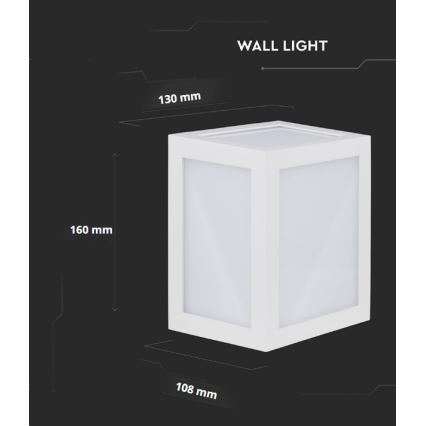 Επιτοίχιο φωτιστικό εξωτερικού χώρου LED LED/12W/230V 3000K IP65 λευκό