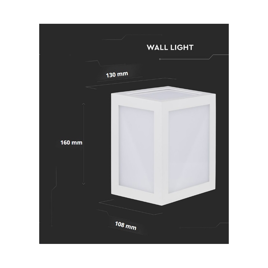 Επιτοίχιο φωτιστικό εξωτερικού χώρου LED LED/12W/230V 3000K IP65 λευκό