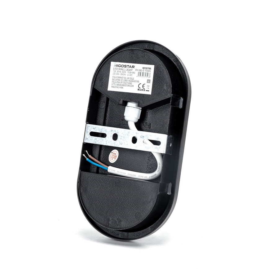 Επιτοίχιο φωτιστικό εξωτερικού χώρου LED LED/15W/230V 6500K μαύρο IP65