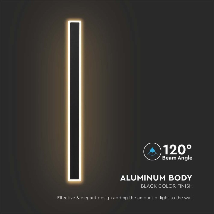 Επιτοίχιο φωτιστικό εξωτερικού χώρου LED LED/17W/230V 3000K IP65 μαύρο
