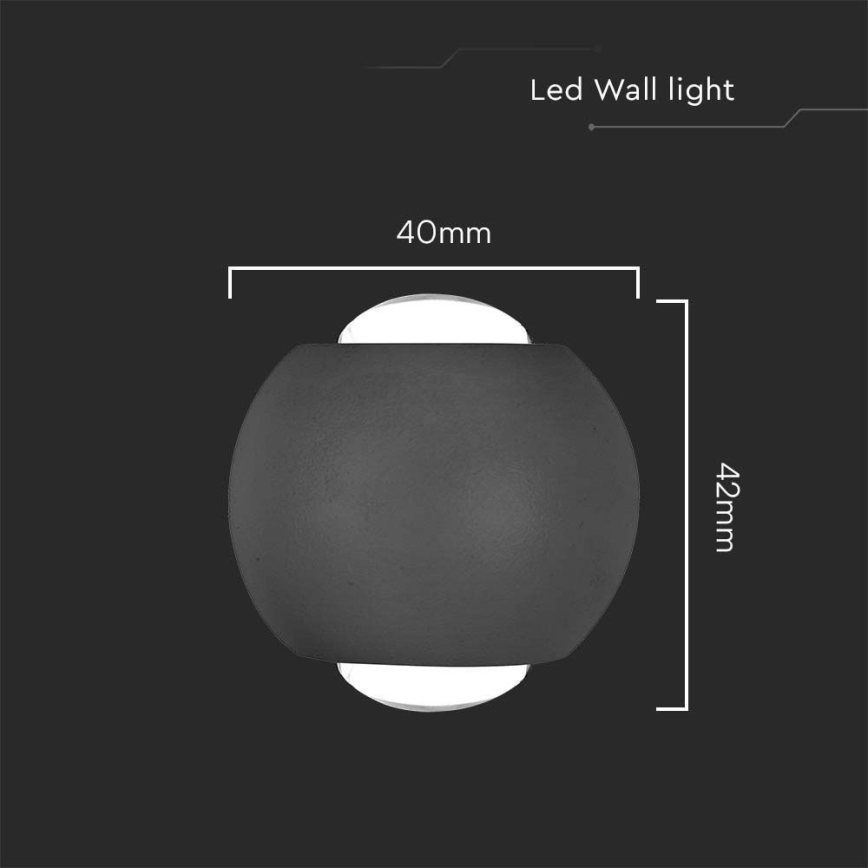 Επιτοίχιο φωτιστικό εξωτερικού χώρου LED LED/2W/230V 3000K IP54 μαύρο