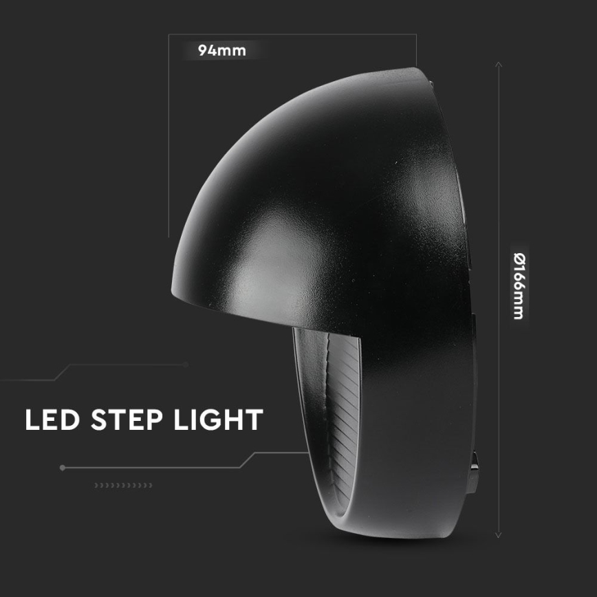 Επιτοίχιο φωτιστικό εξωτερικού χώρου LED LED/3W/230V 4000K IP65 μαύρο