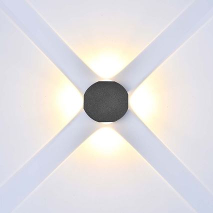 Επιτοίχιο φωτιστικό εξωτερικού χώρου LED LED/4W/230V 3000K IP54 μαύρο
