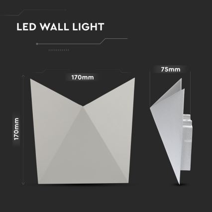 Επιτοίχιο φωτιστικό εξωτερικού χώρου LED LED/5W/230V 4000K IP65 γκρι
