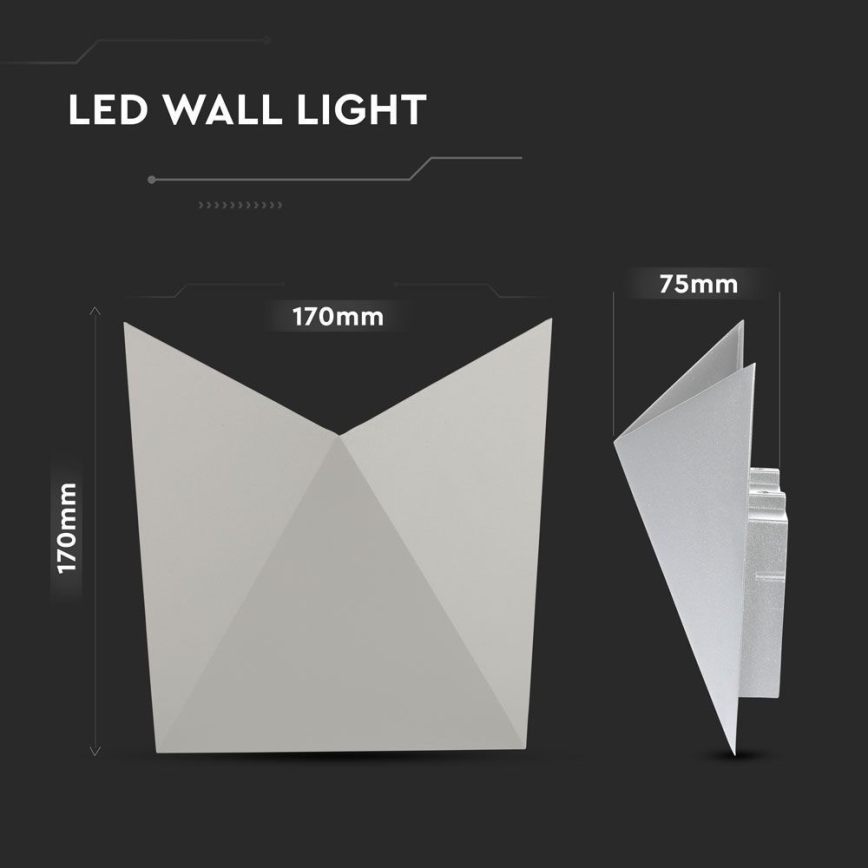 Επιτοίχιο φωτιστικό εξωτερικού χώρου LED LED/5W/230V 4000K IP65 γκρι