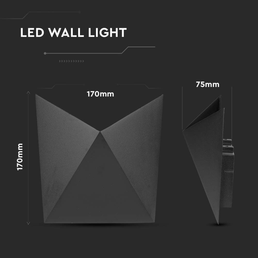 Επιτοίχιο φωτιστικό εξωτερικού χώρου LED LED/5W/230V 4000K IP65 μαύρο