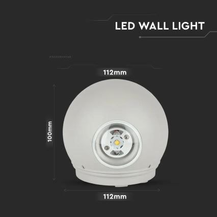 Επιτοίχιο φωτιστικό εξωτερικού χώρου LED LED/6W/230V 3000K IP65 γκρι