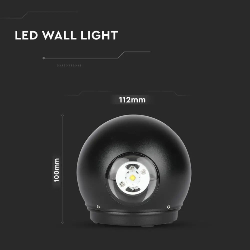 Επιτοίχιο φωτιστικό εξωτερικού χώρου LED LED/6W/230V 3000K IP65 μαύρο