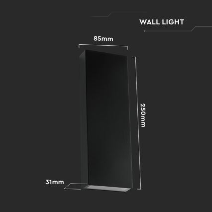 Επιτοίχιο φωτιστικό εξωτερικού χώρου LED LED/8W/230V 4000K IP65 μαύρο