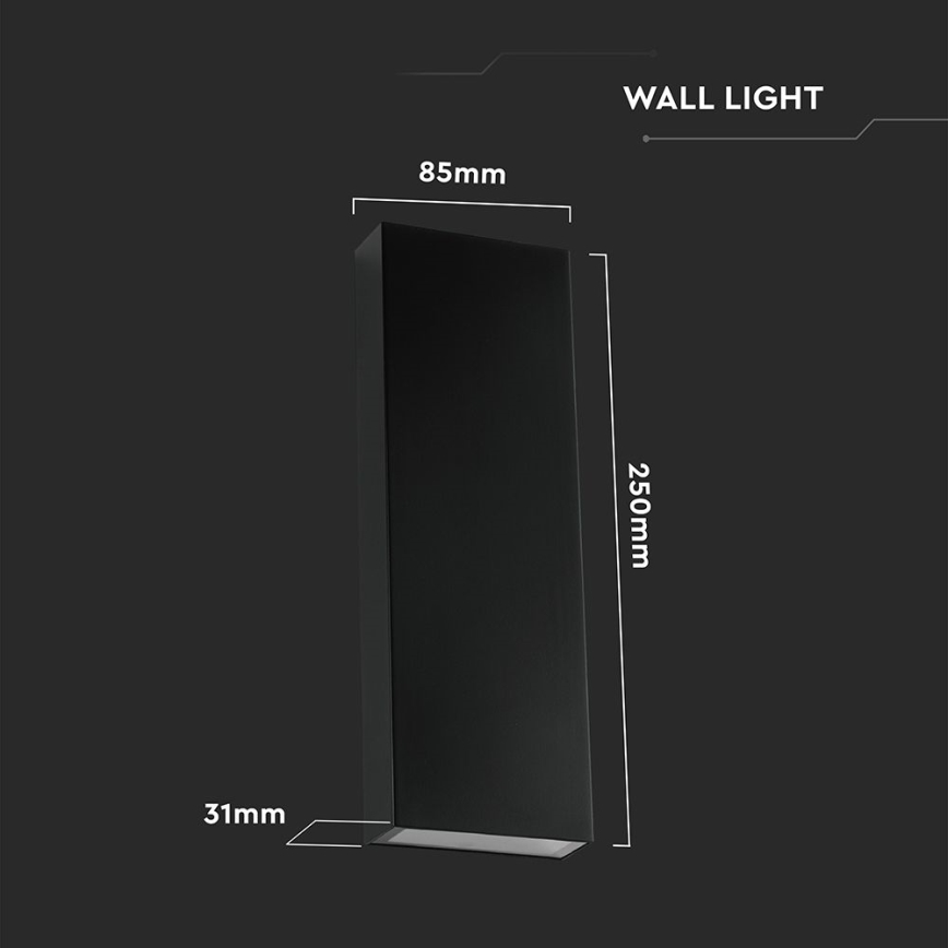 Επιτοίχιο φωτιστικό εξωτερικού χώρου LED LED/8W/230V 4000K IP65 μαύρο