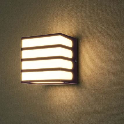 Επιτοίχιο φωτιστικό εξωτερικού χώρου LED LED/8W/230V IP65 3000K καφέ