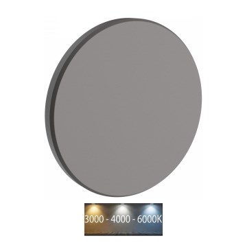 Επιτοίχιο φωτιστικό εξωτερικού χώρου LED PIATTA LED/18W/230V 3000/4000/6000K διάμετρος 25 cm IP44 γκρι