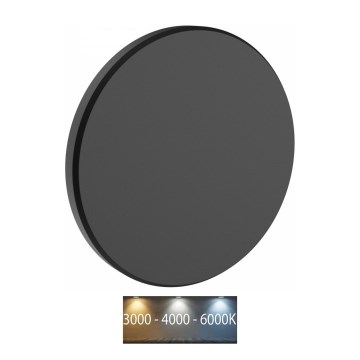 Επιτοίχιο φωτιστικό εξωτερικού χώρου LED PIATTA LED/9W/230V 3000/4000/6000K διάμετρος 12 cm IP44 μαύρο